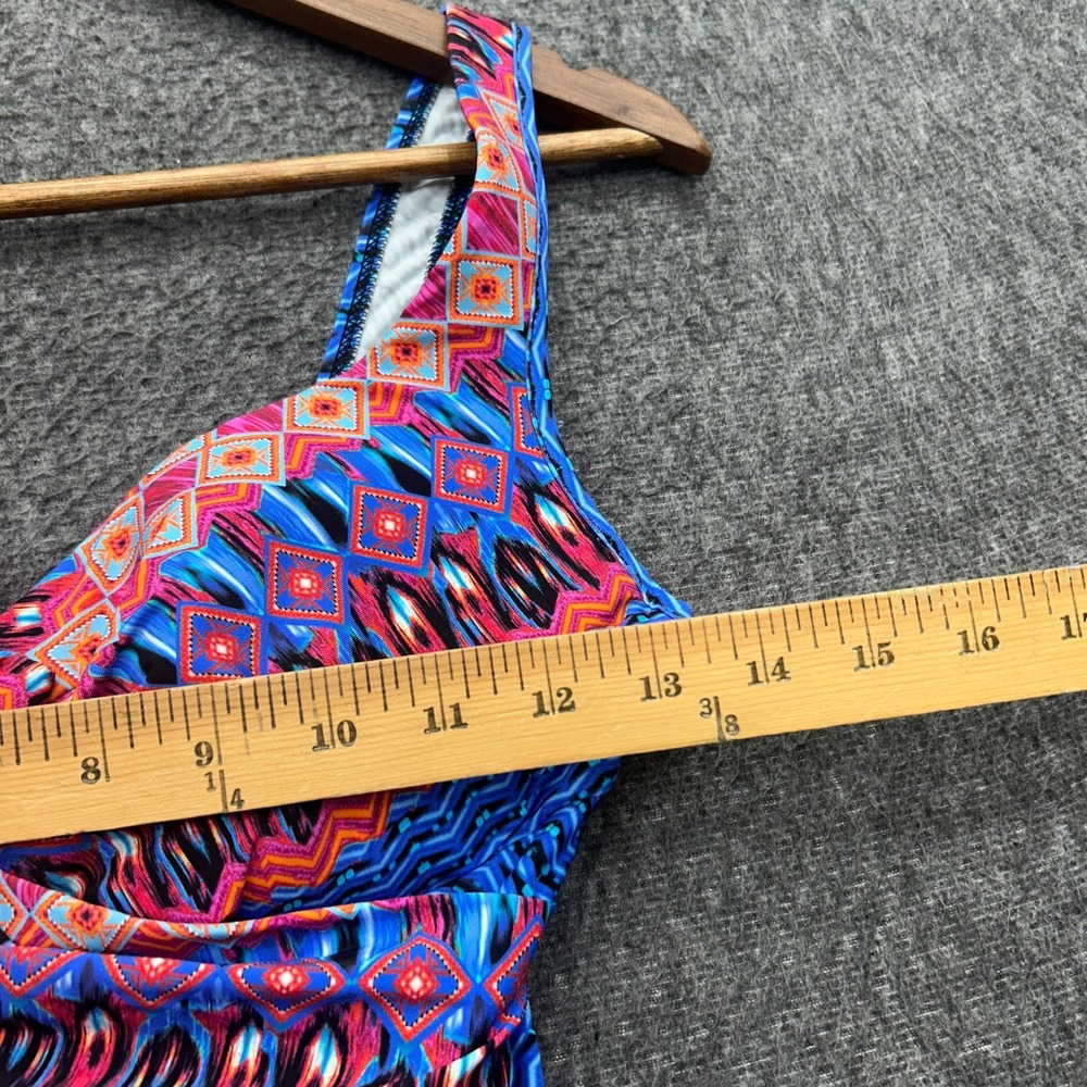Miraclesuit Size 10 Casablanca Crisscross Escape One-Piece Blue Swimsuit - Picture 4 of 8